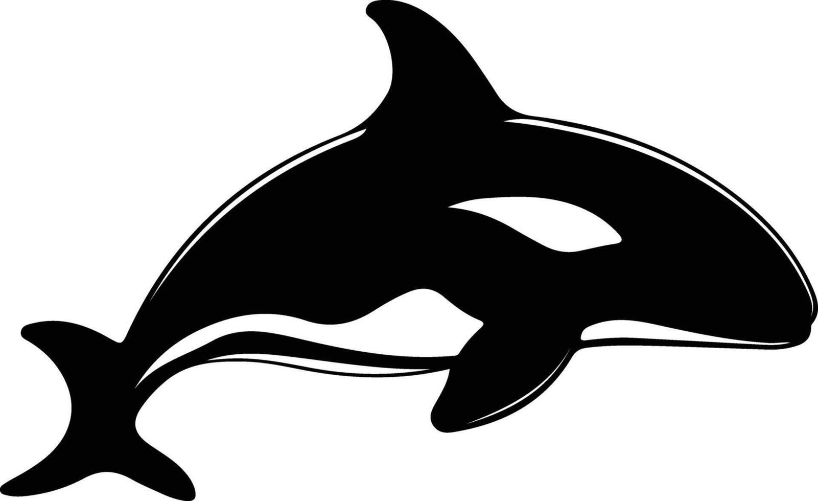 orca black silhouette vector