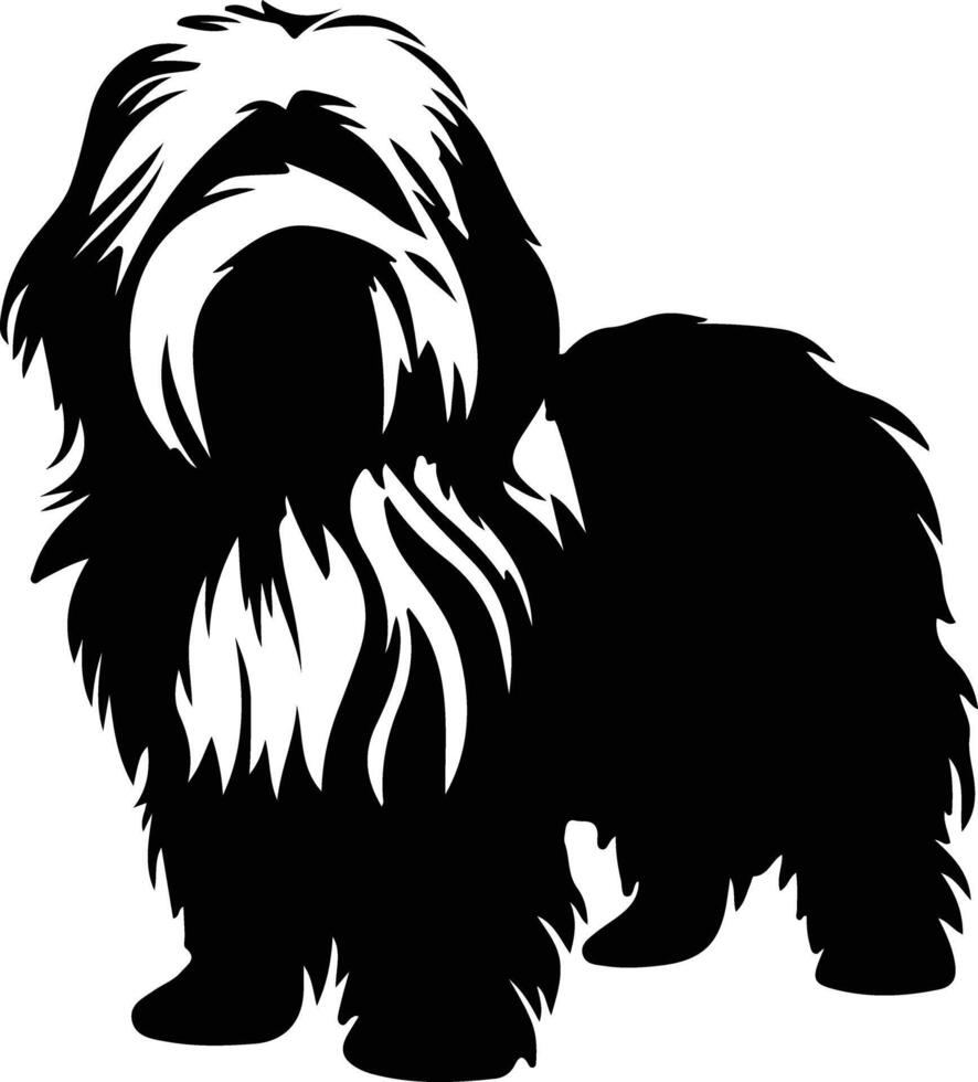old English sheepdog black silhouette vector