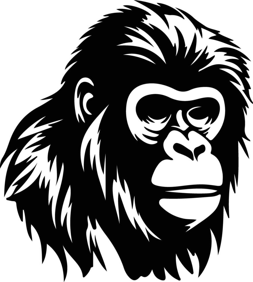 orangutan black silhouette vector