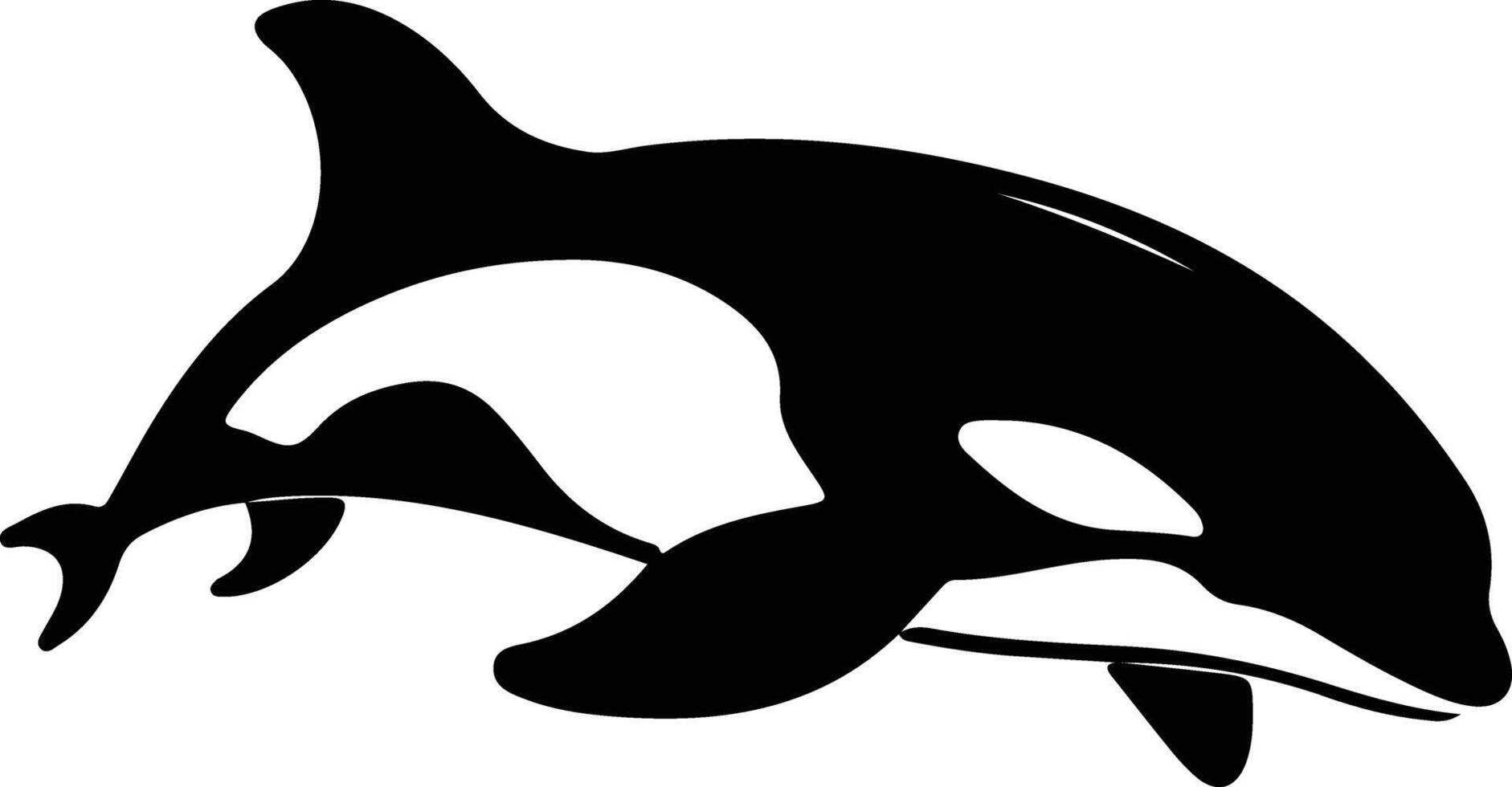 orca black silhouette vector