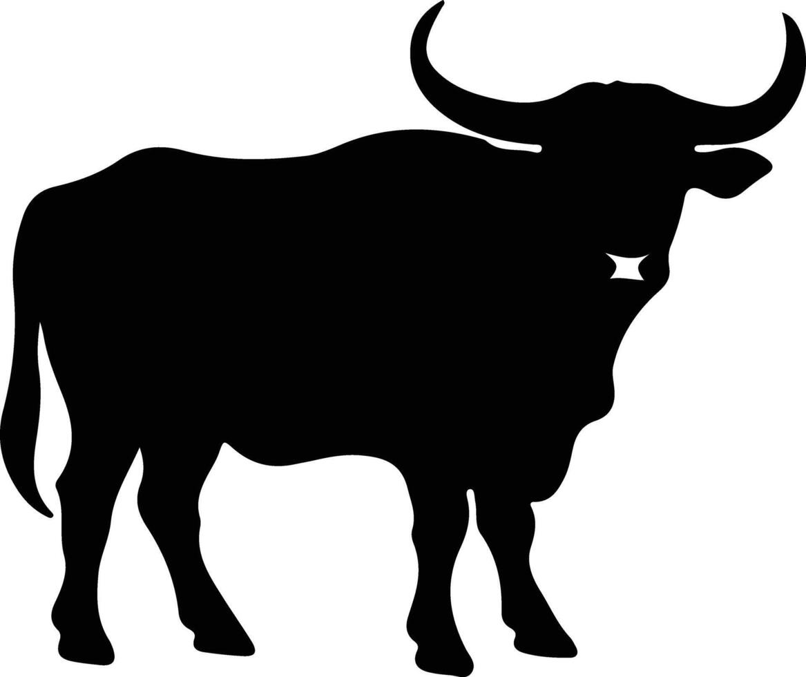 ox black silhouette vector