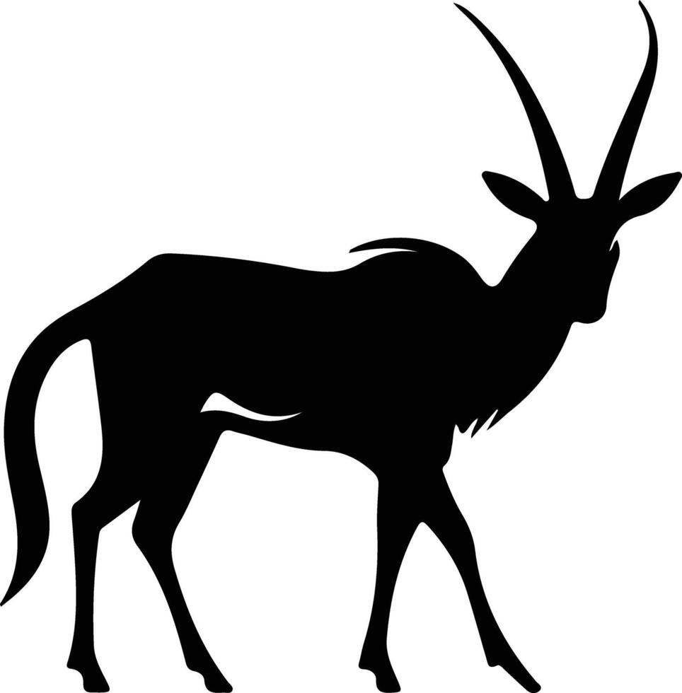 oryx black silhouette vector
