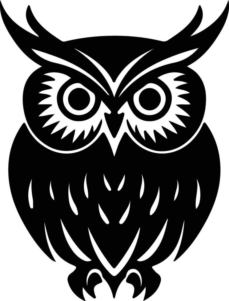 owl black silhouette vector