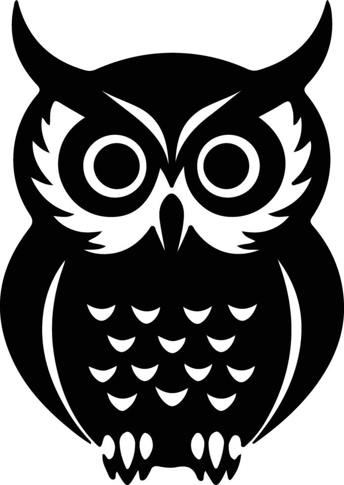owl black silhouette vector