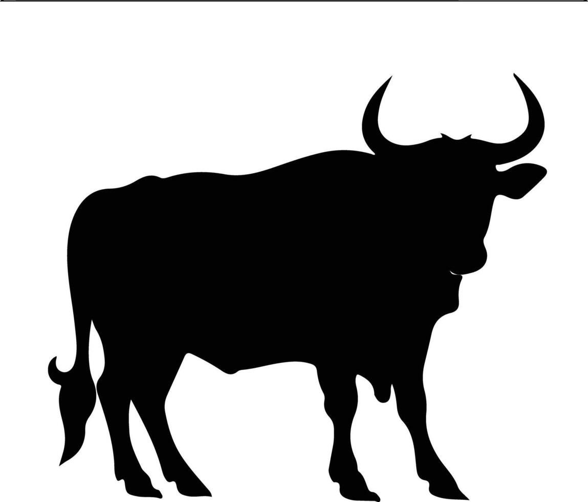 ox black silhouette vector