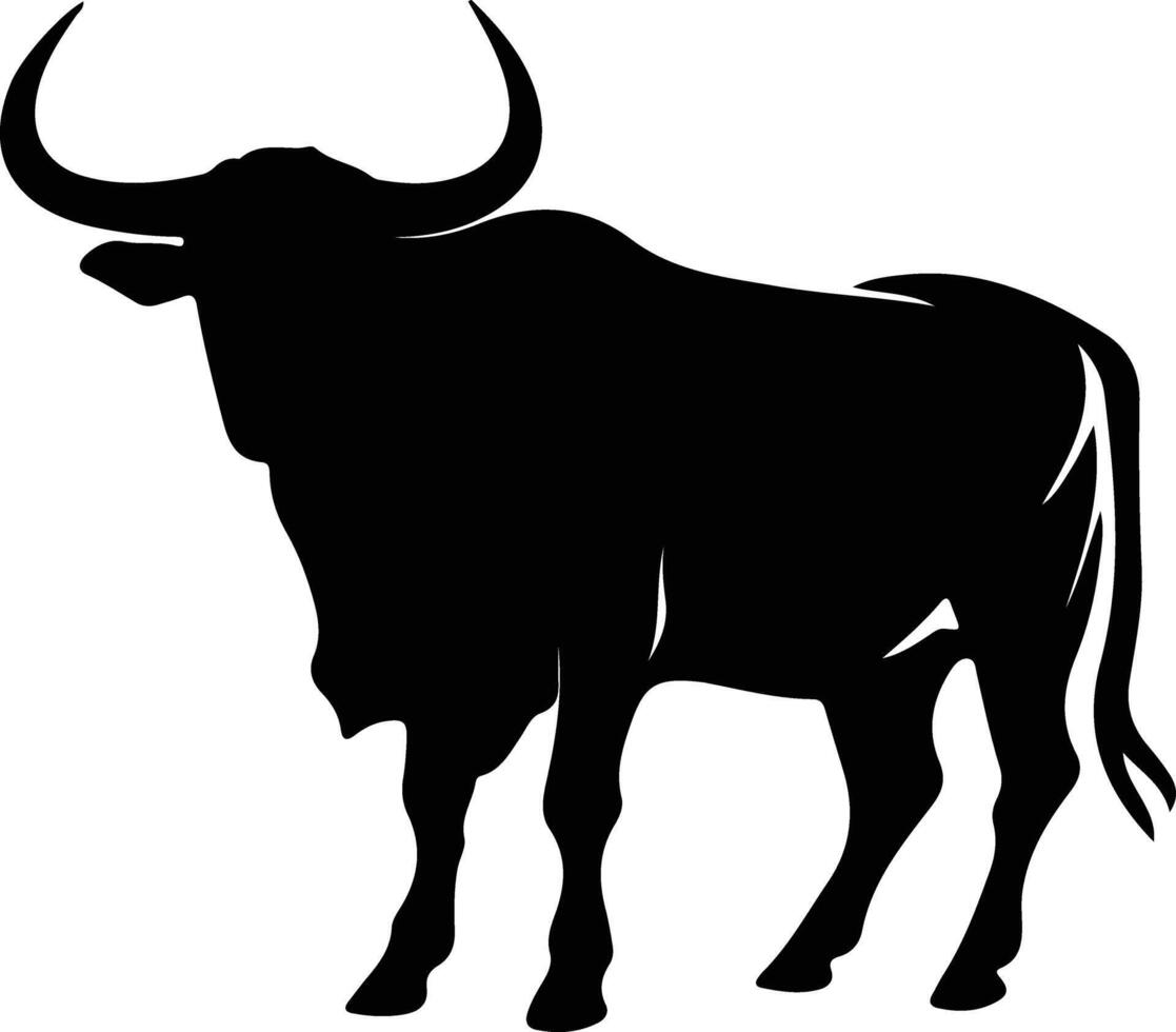 ox black silhouette vector