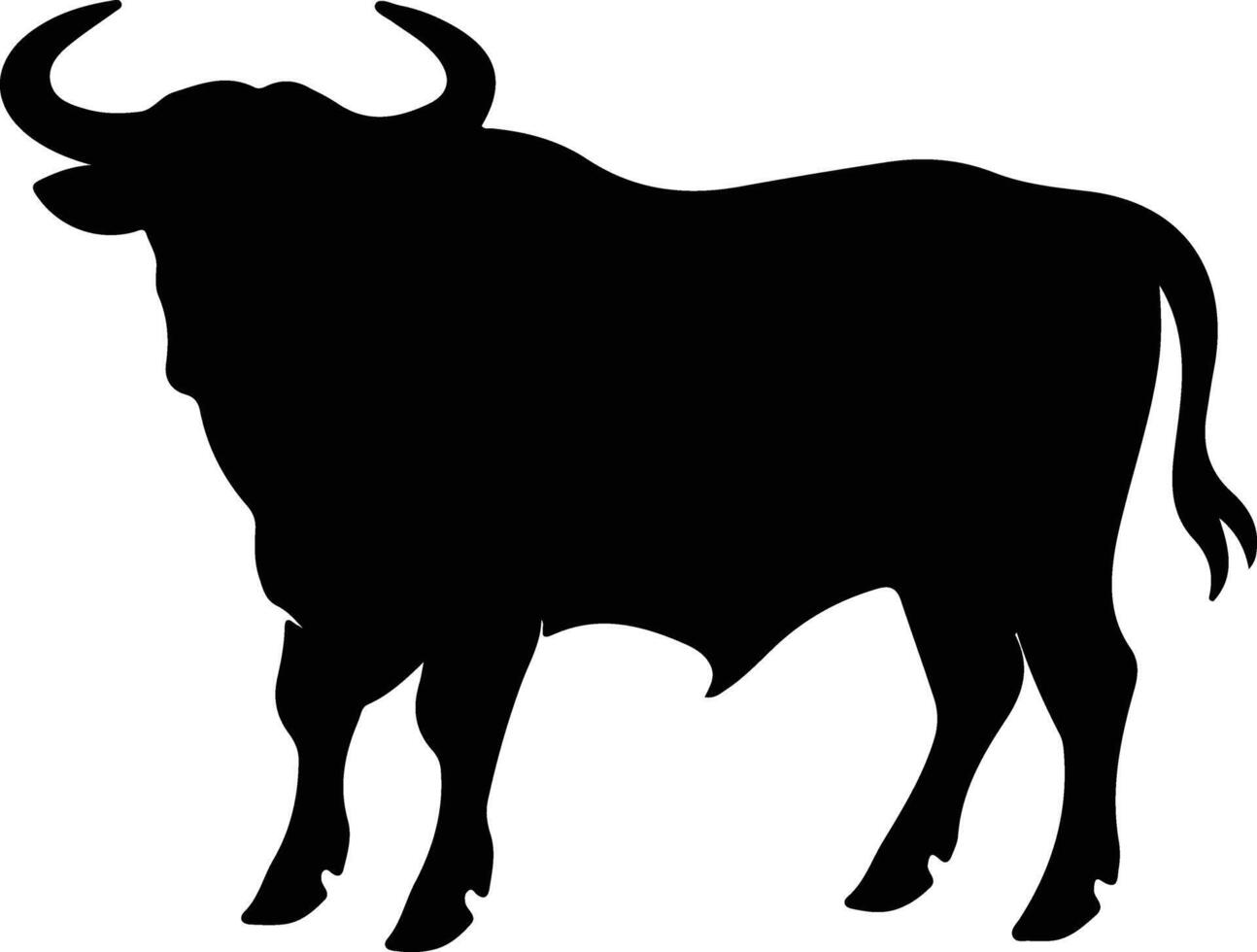 ox black silhouette vector