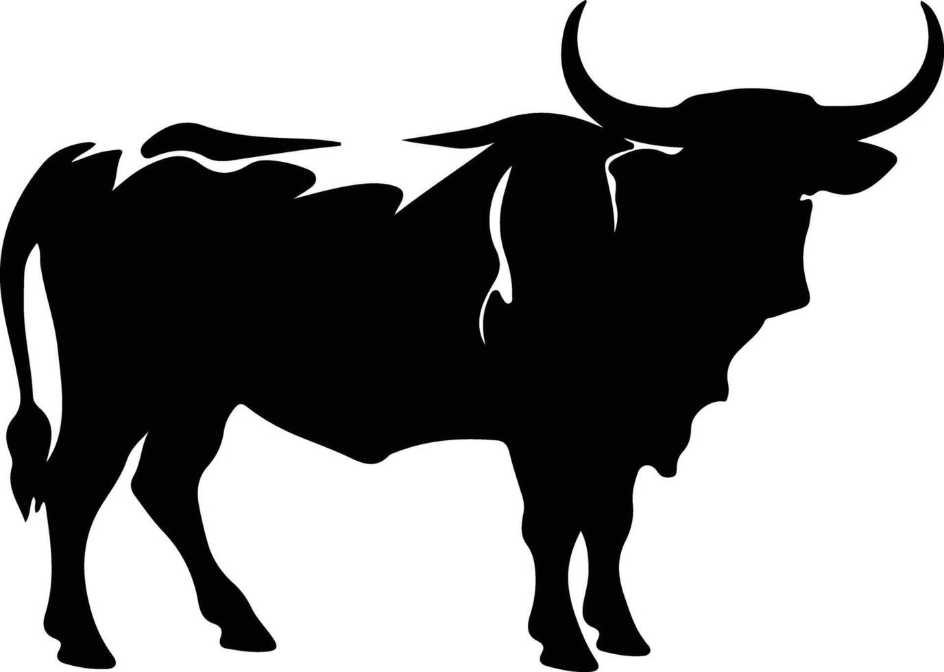 ox black silhouette vector