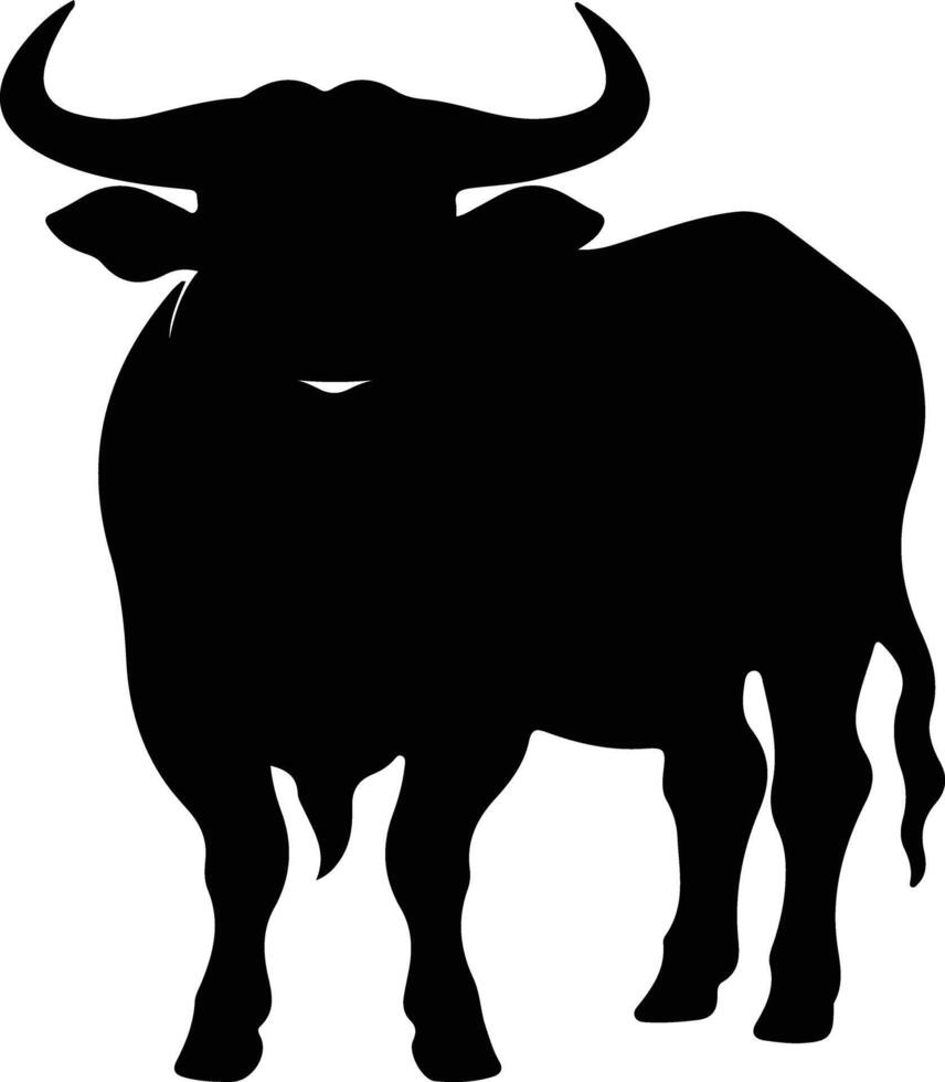 ox black silhouette vector