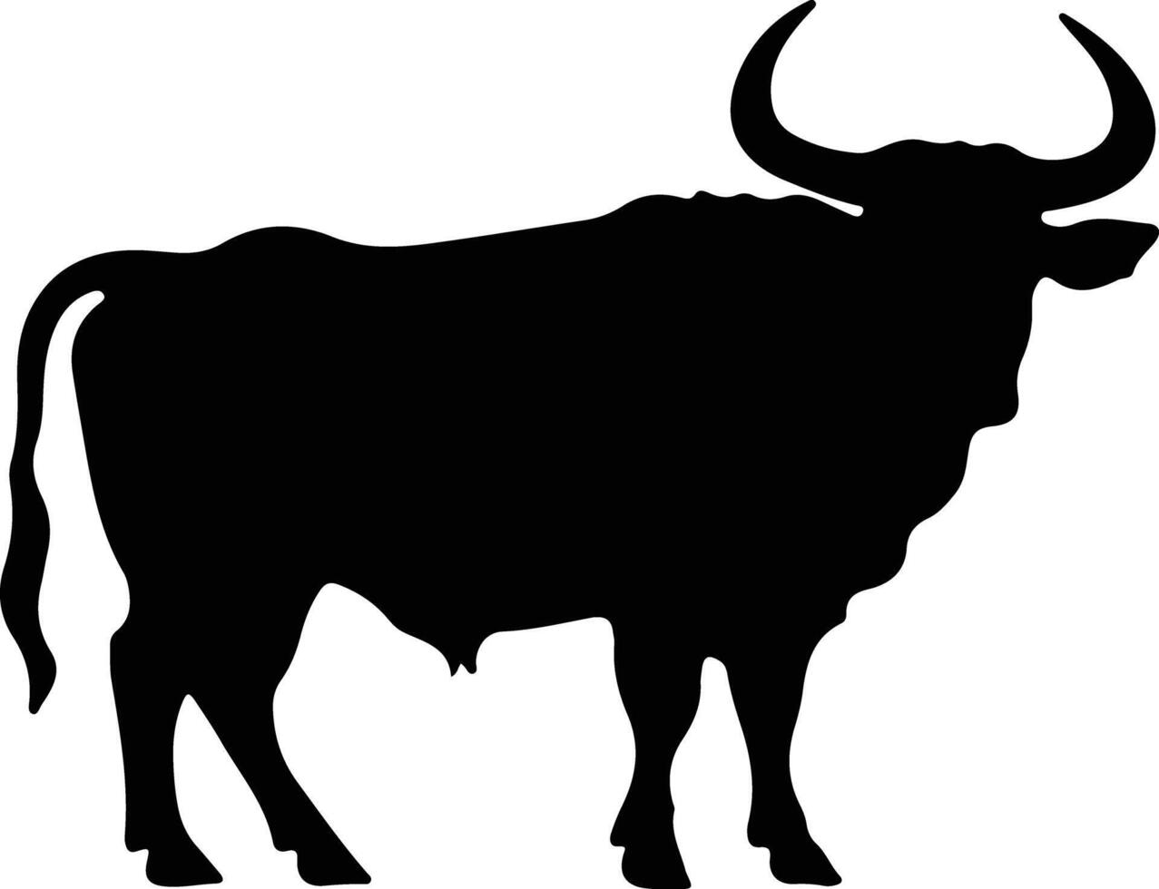 ox black silhouette vector