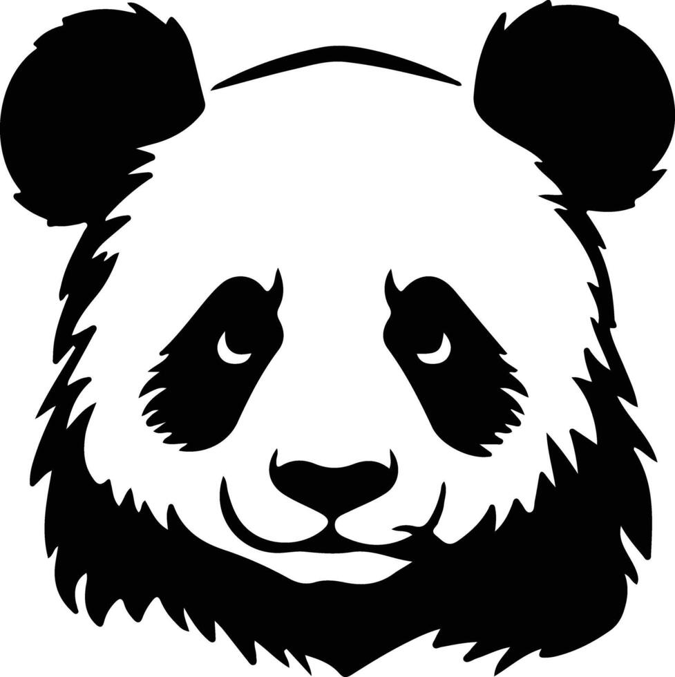 panda negro silueta vector