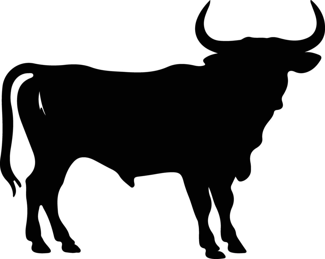 ox black silhouette vector