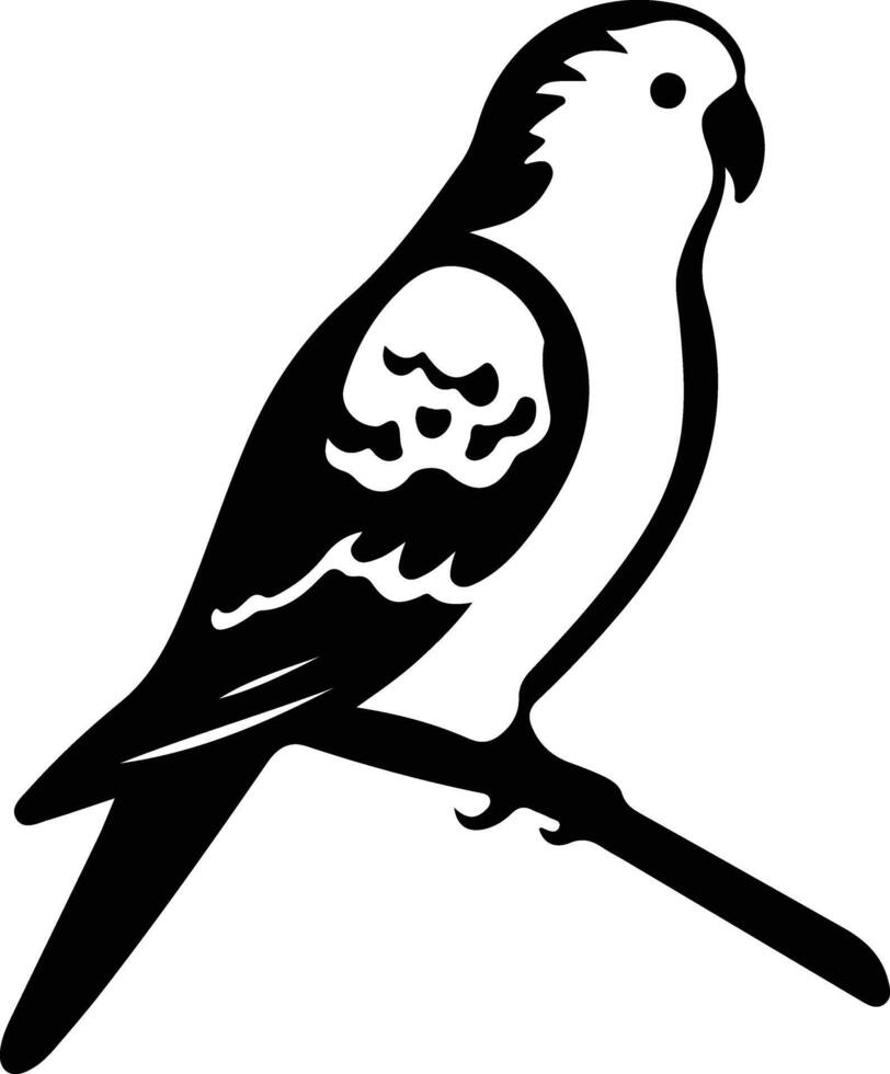 parakeet black silhouette vector