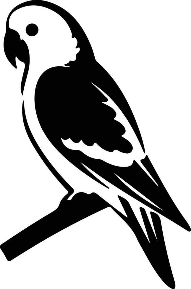 parakeet black silhouette vector