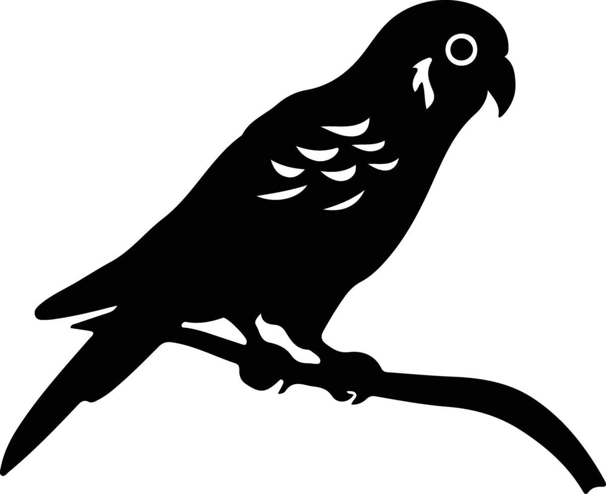 parakeet black silhouette vector