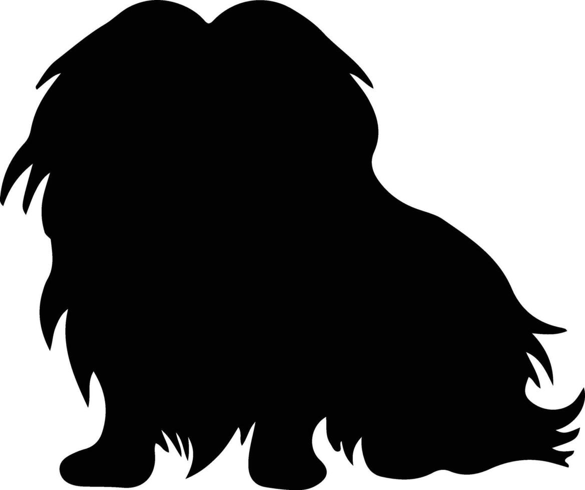 pekingese black silhouette vector