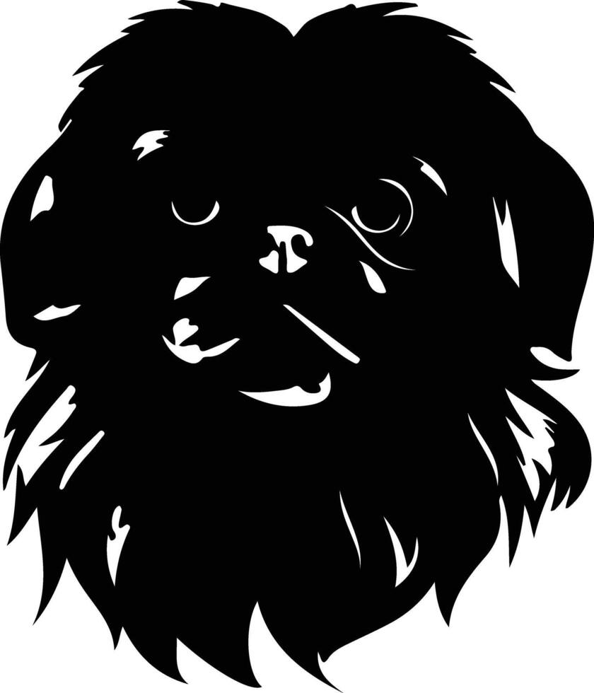 pekingese black silhouette vector