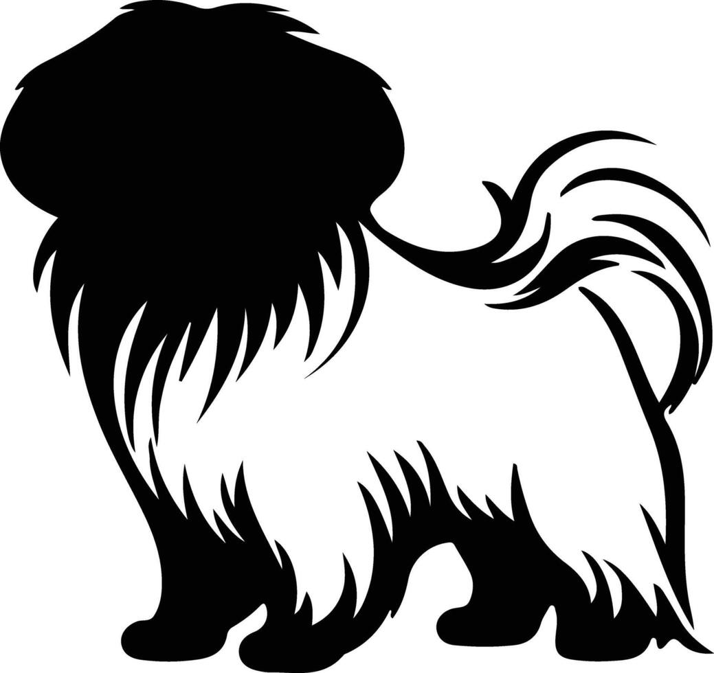 pekinés negro silueta vector