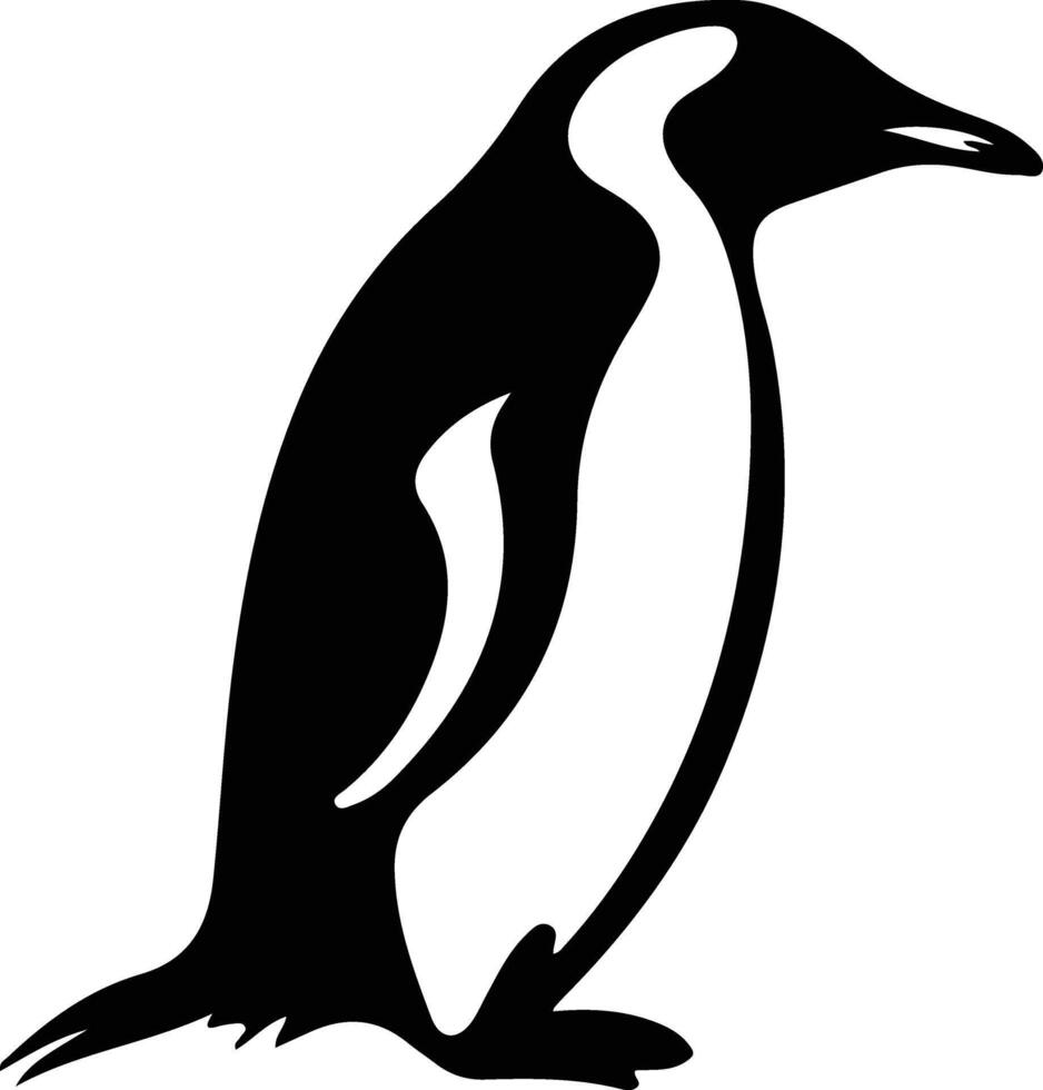 penguin black silhouette vector