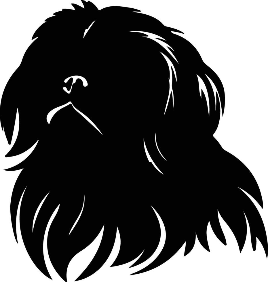 pekinés negro silueta vector