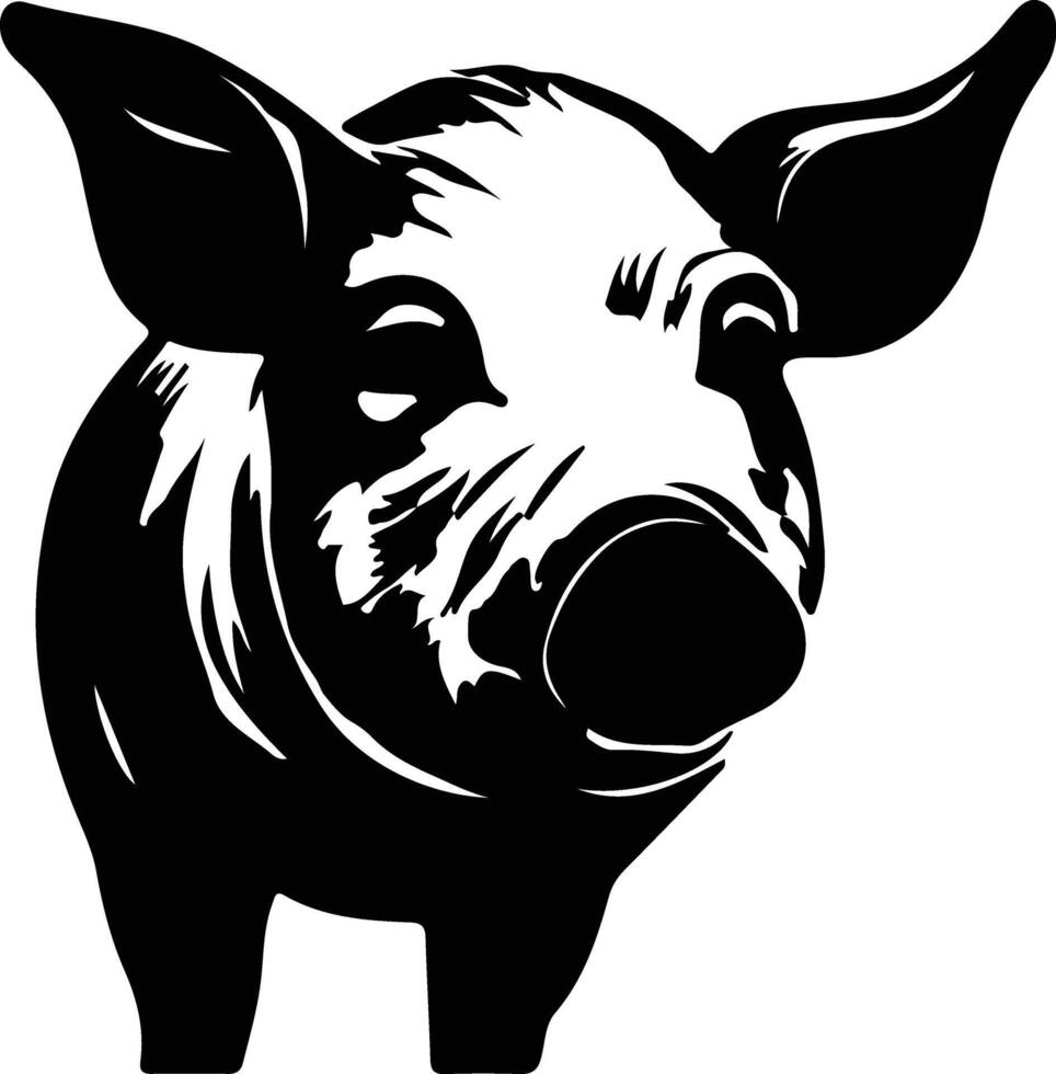 pig black silhouette vector