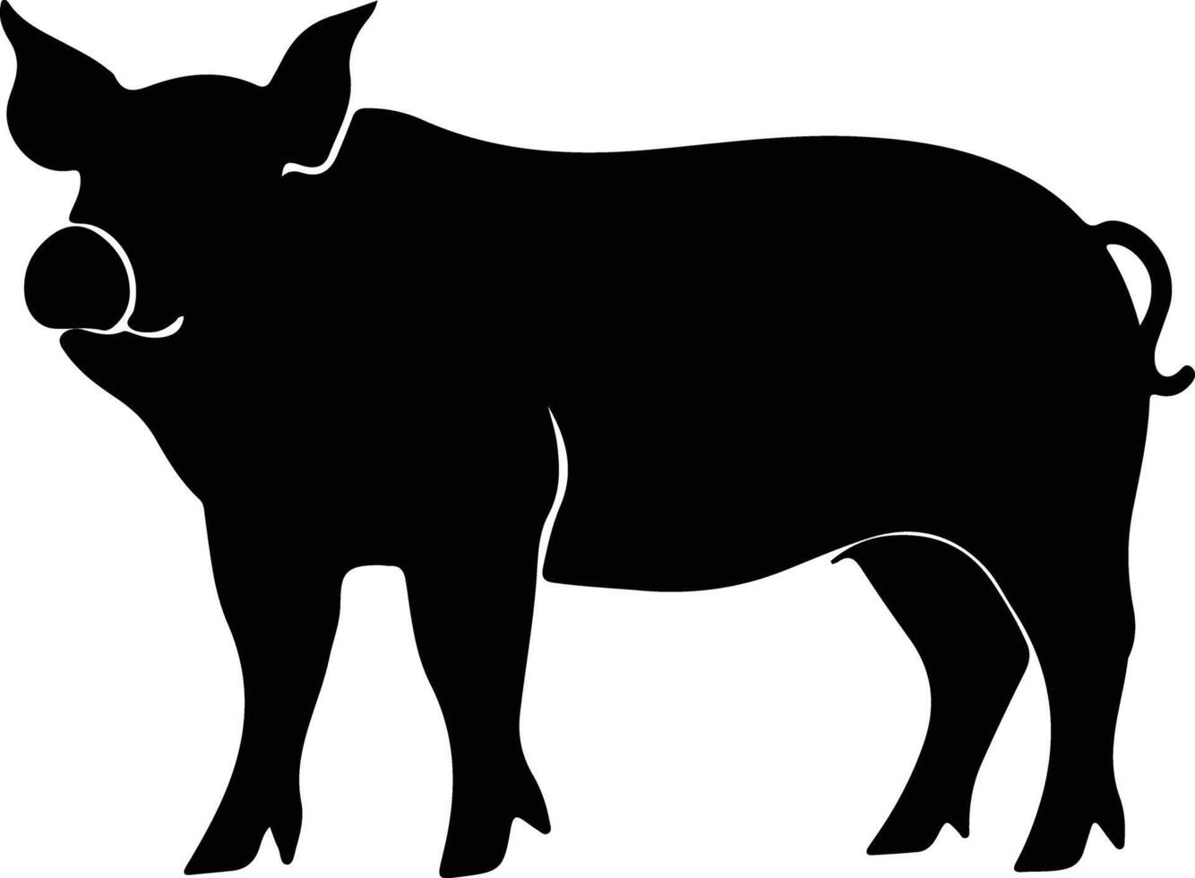 pig black silhouette vector