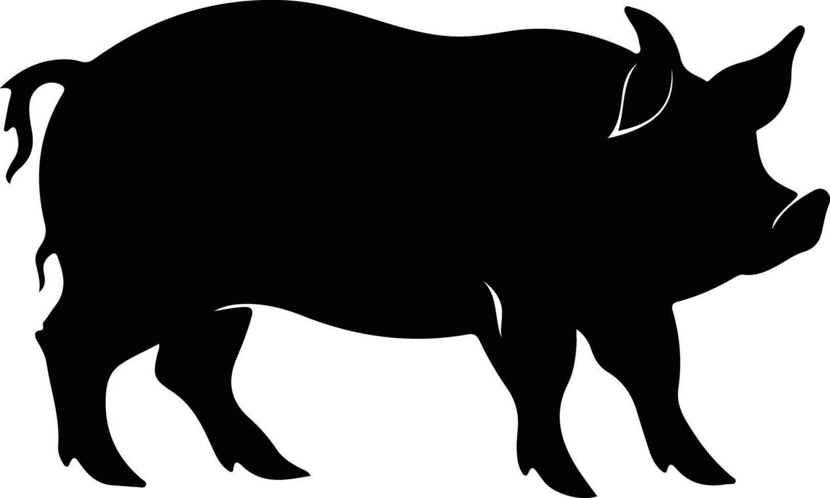 pig black silhouette vector