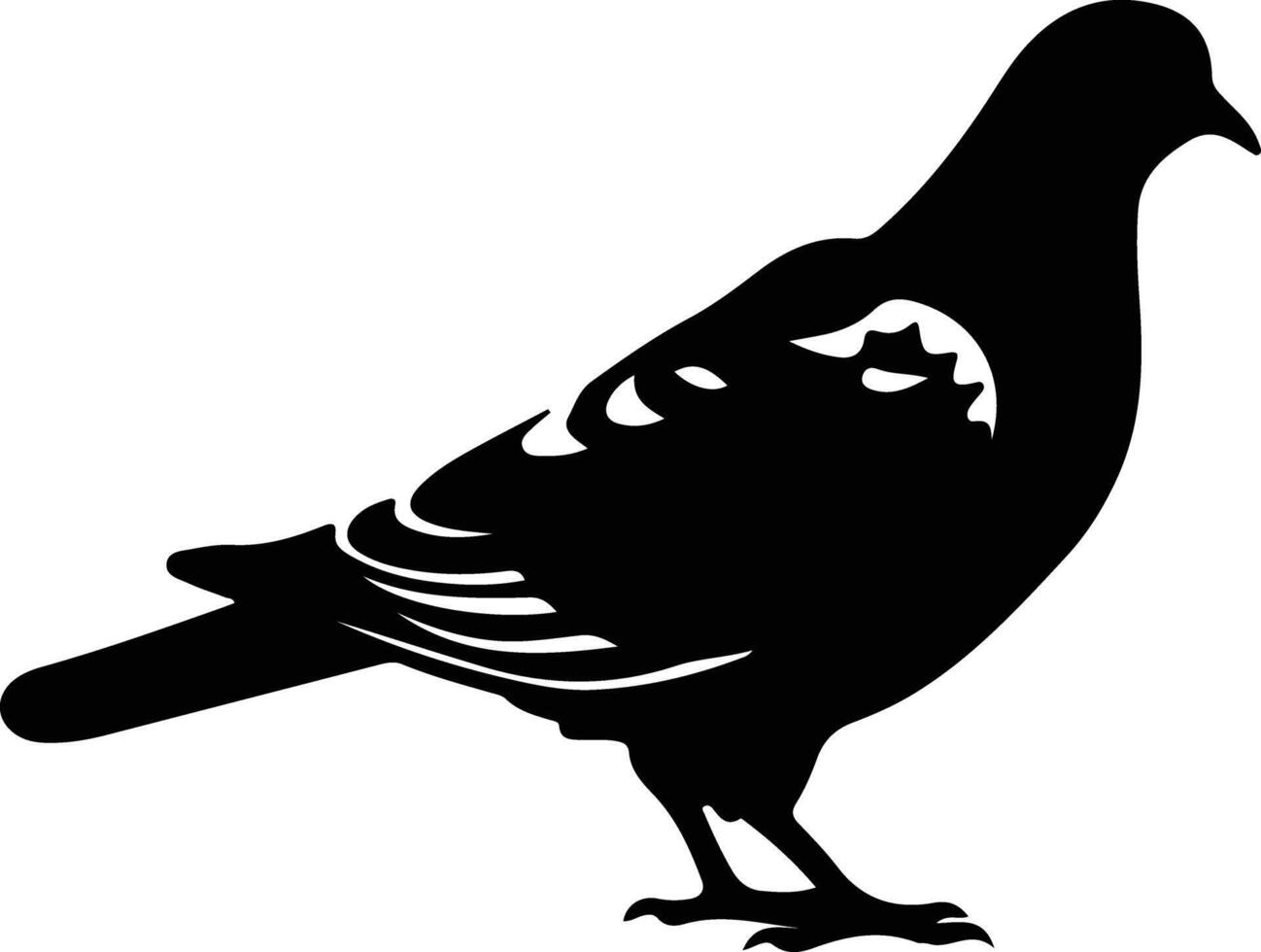 pigeon black silhouette vector
