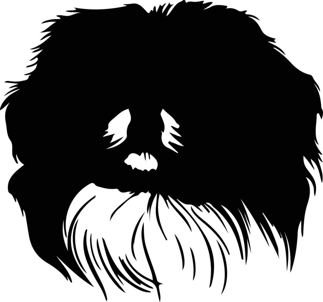 Pekingese black silhouette vector