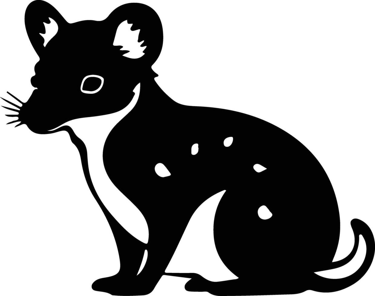 quoll negro silueta vector