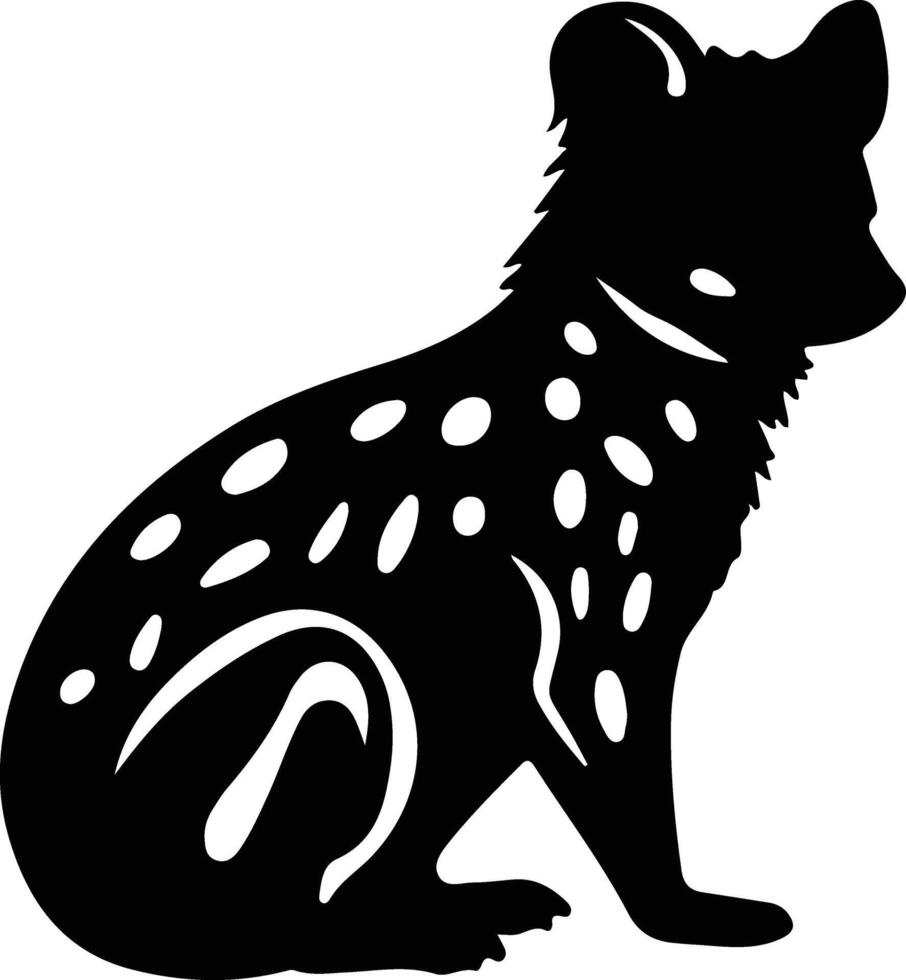 quoll  black silhouette vector