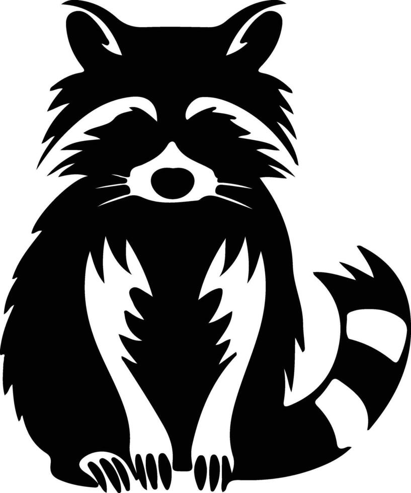 raccoon  black silhouette vector