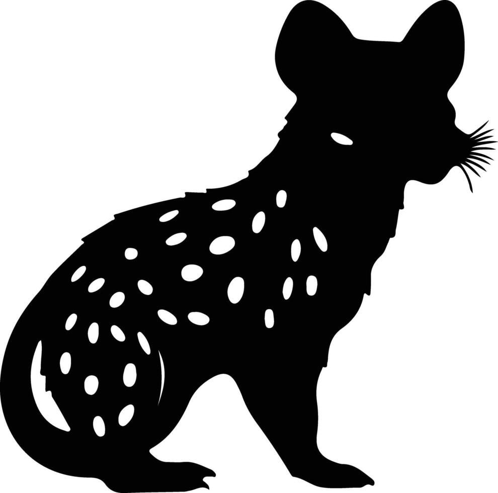 quoll negro silueta vector