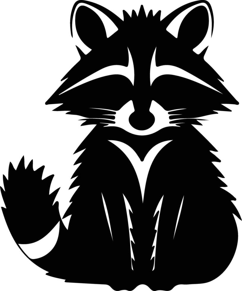 raccoon  black silhouette vector