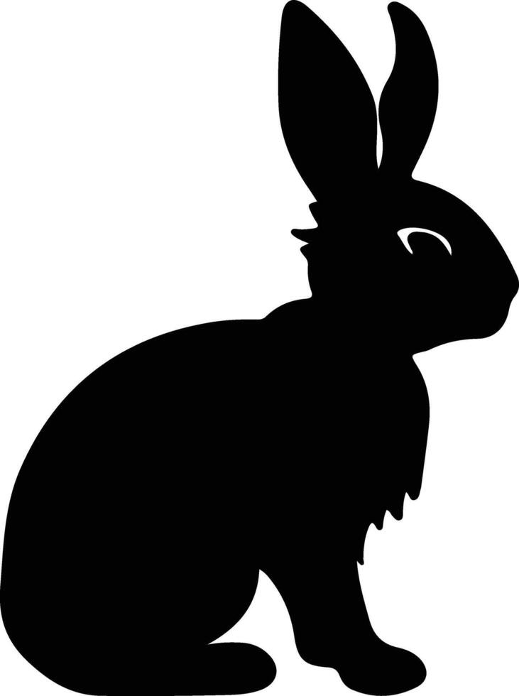 rabbit  black silhouette vector