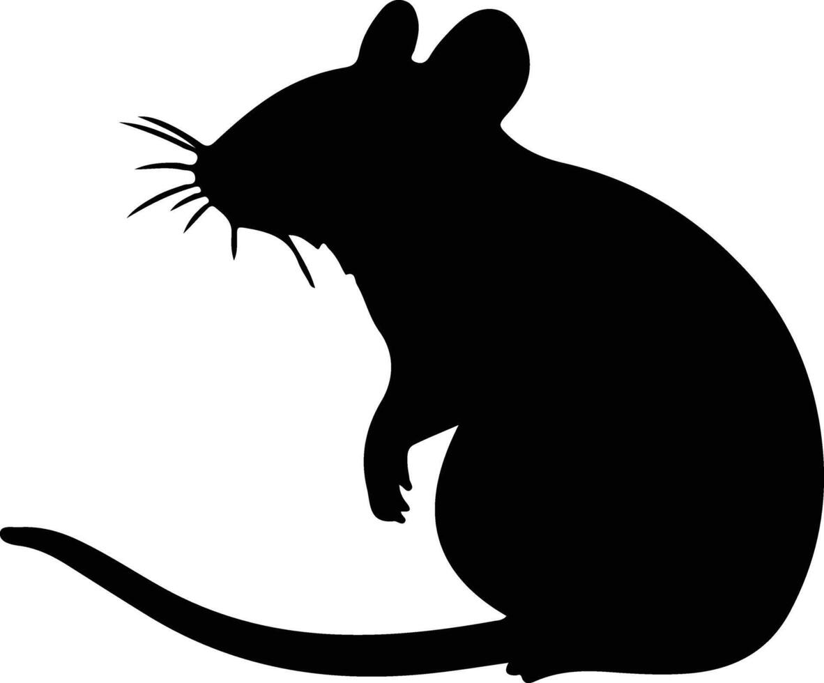 rat  black silhouette vector