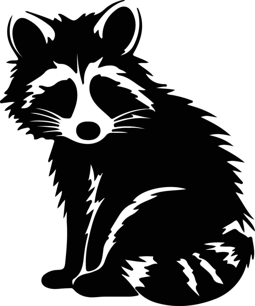 raccoon  black silhouette vector