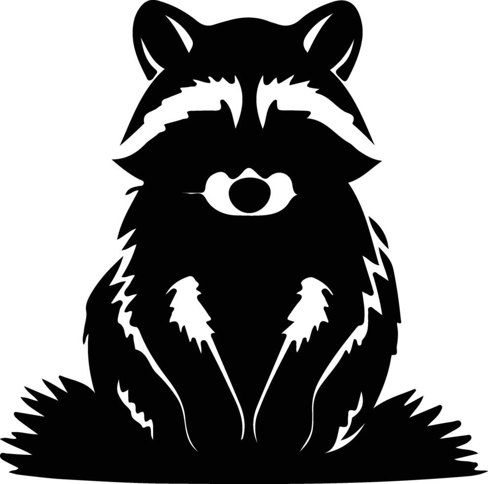 raccoon  black silhouette vector