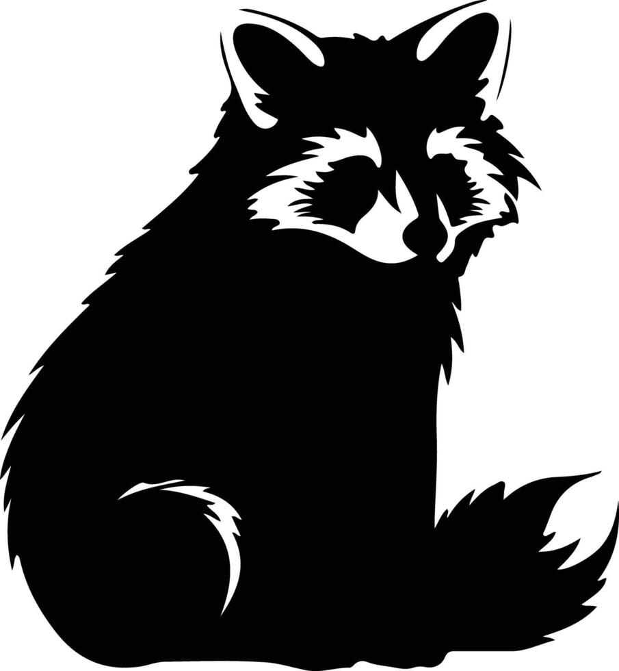 red panda  black silhouette vector