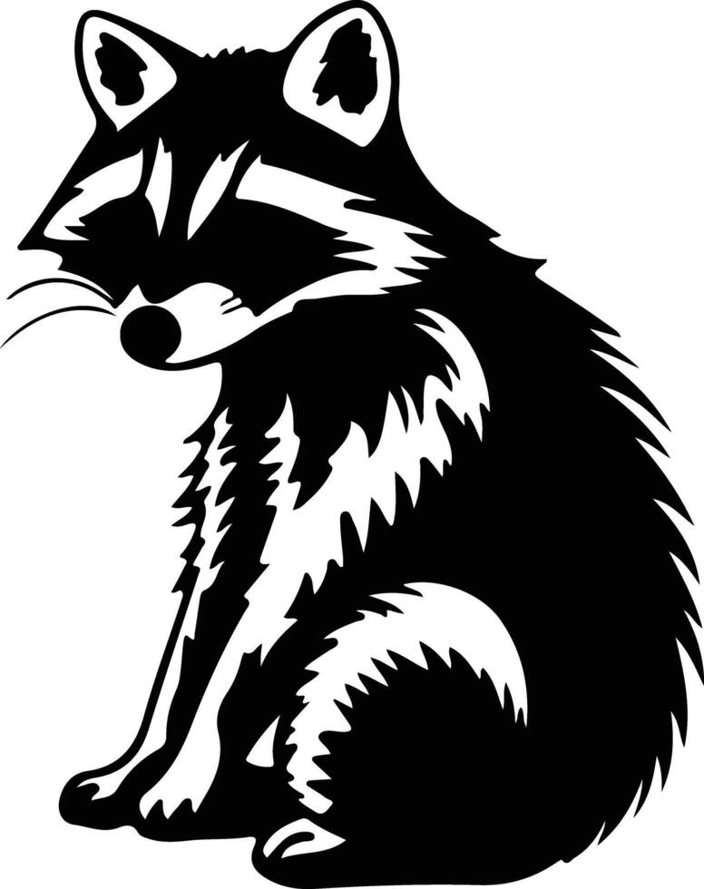 raccoon  black silhouette vector