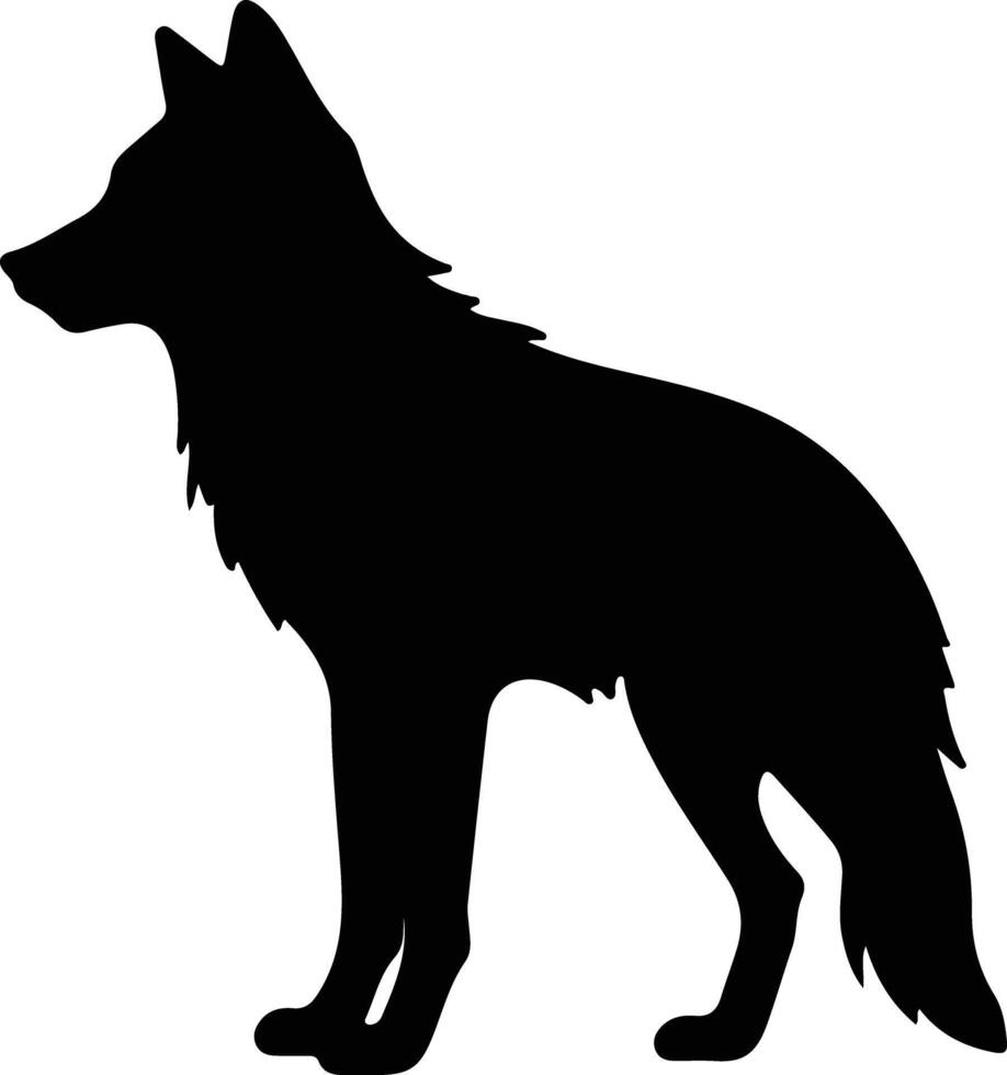 red wolf  black silhouette vector