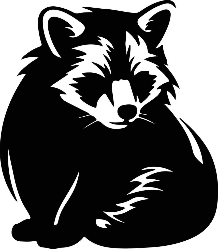 red panda  black silhouette vector