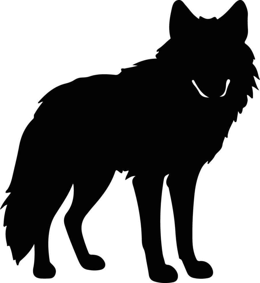 red wolf  black silhouette vector