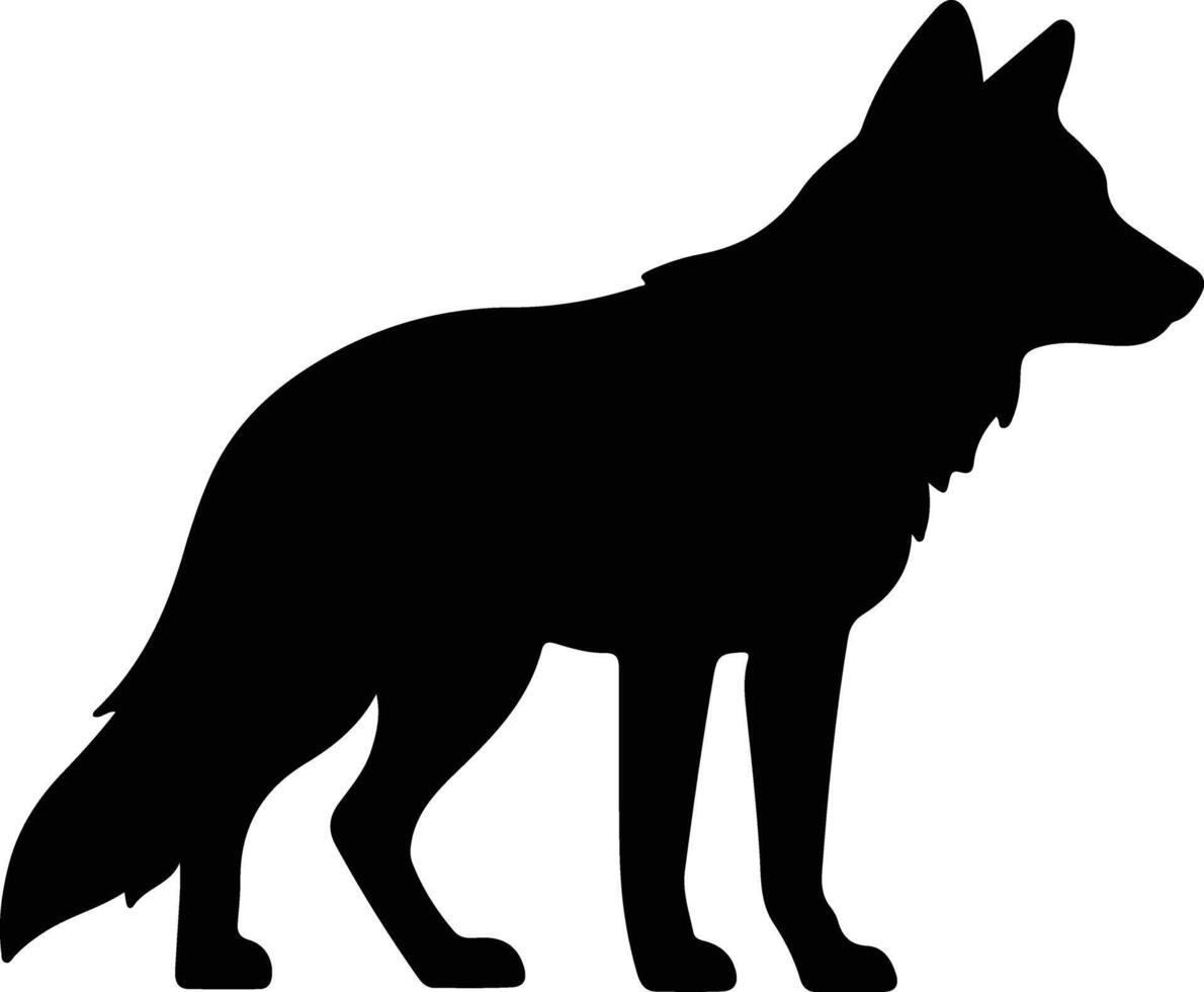 red wolf  black silhouette vector