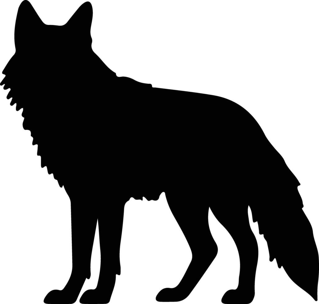 rojo lobo negro silueta vector