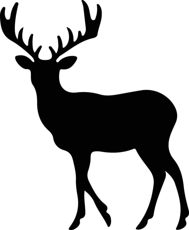 Reindeer  black silhouette vector