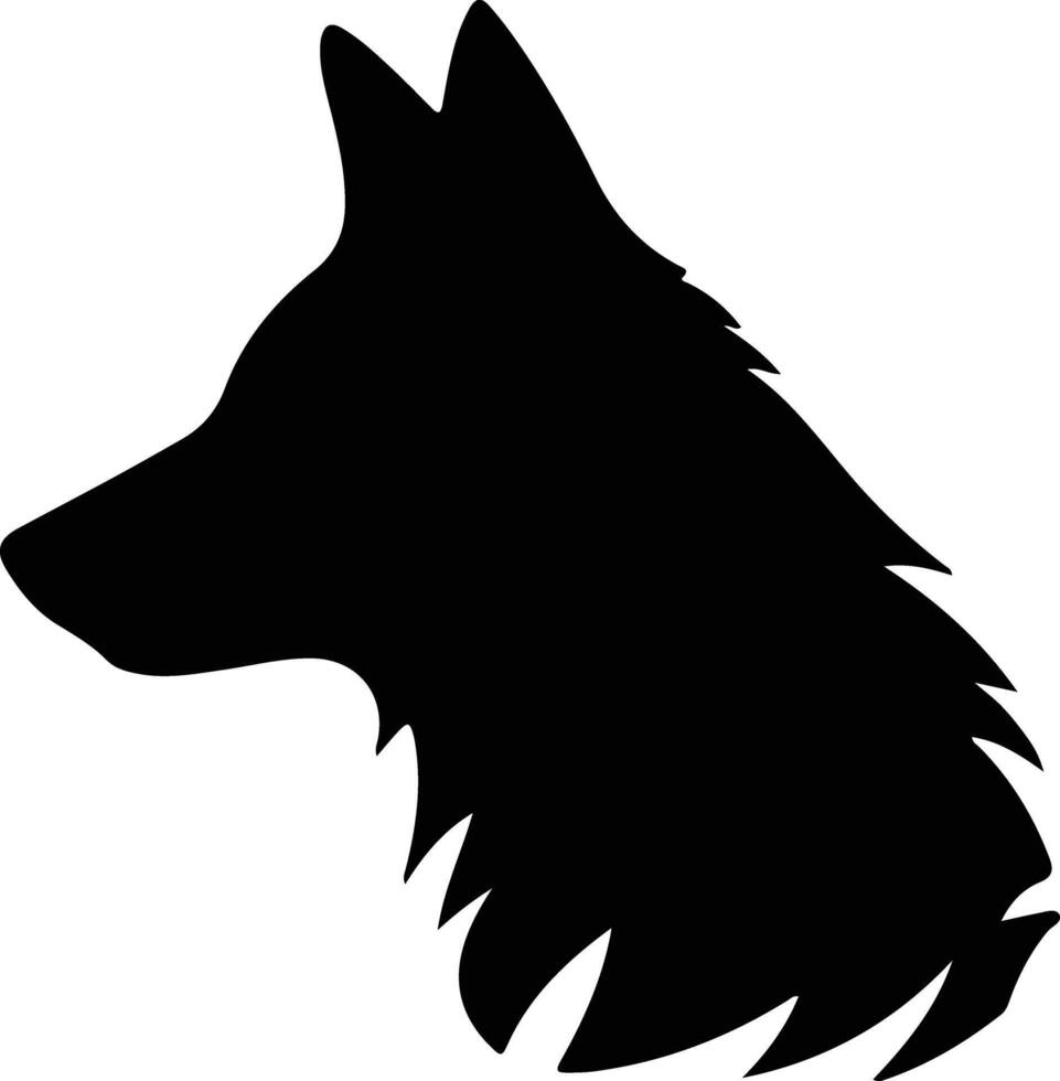 rojo lobo negro silueta vector