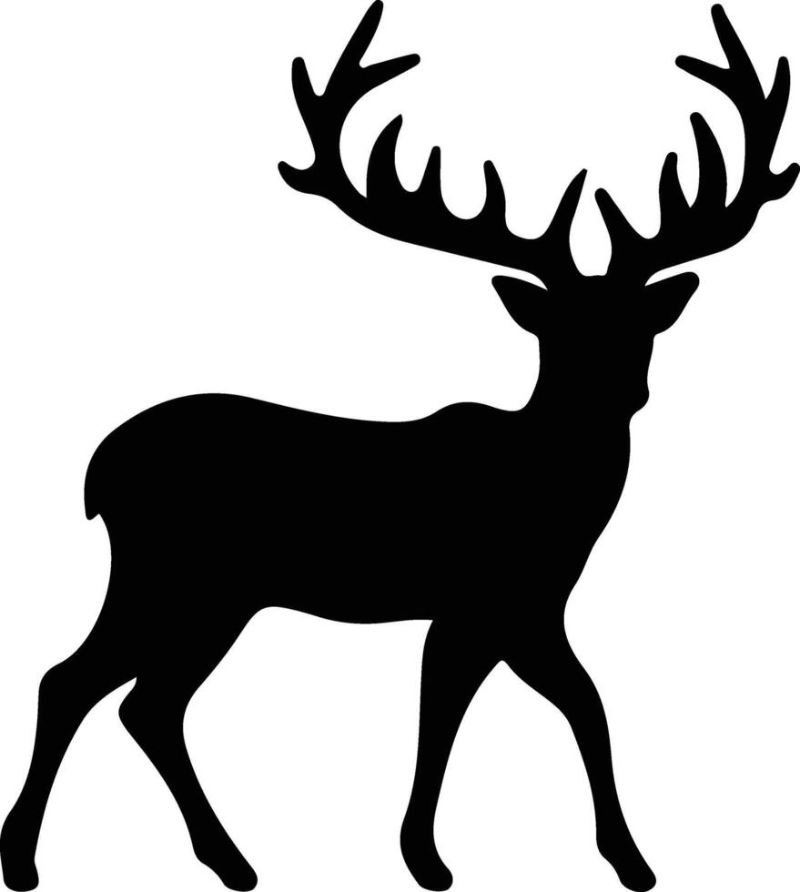 reindeer  black silhouette vector