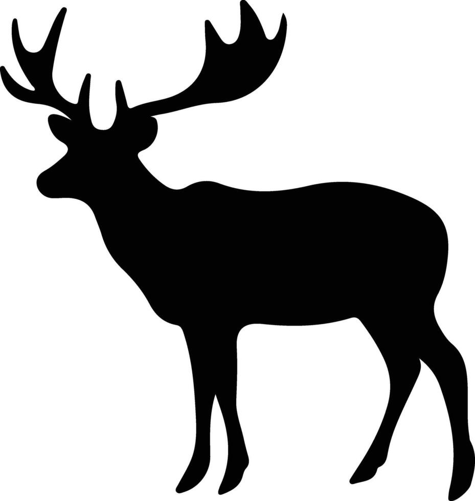 reindeer  black silhouette vector