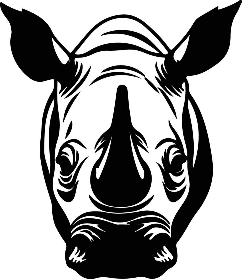 rhino  black silhouette vector